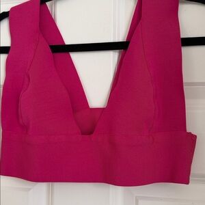 Skims knit swim plunge bikini top M